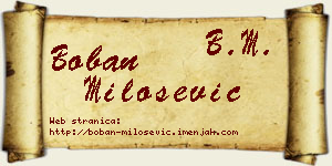 Boban Milošević vizit kartica